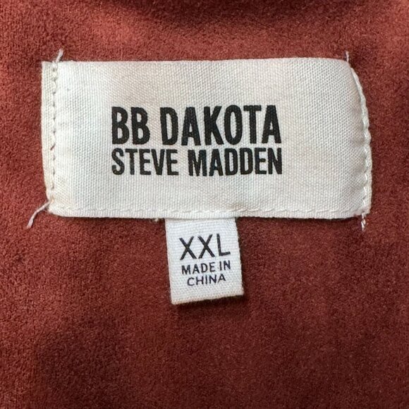 BB Dakota by Steve Madden Women's XXL Wade Faux Suede Drape Jacket Cherrywood Br - Picture 3 of 5